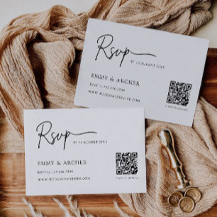 Modèle de carte RSVP de mariage minimaliste