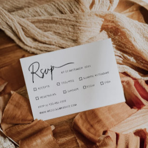 Modèle de carte RSVP de mariage minimaliste