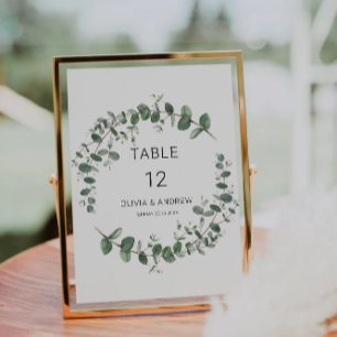 Modèle de cartes de table mariage vertes