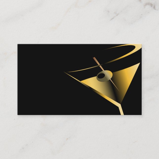 Modèle de Cartes de Visite de Barman Martini (Devant)