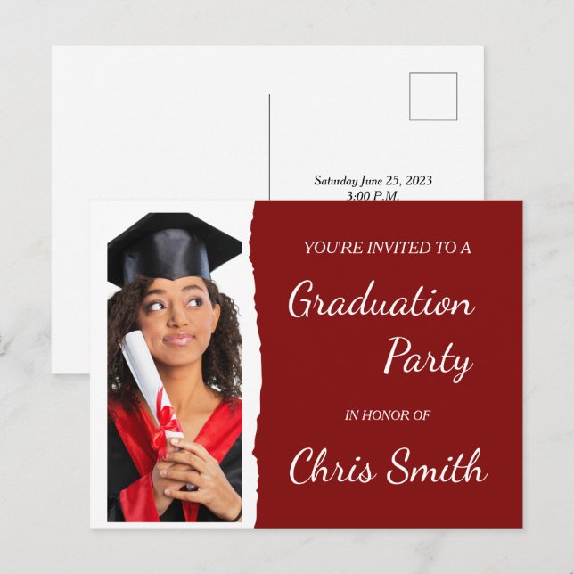 Modèle de carton d'invitation à une fête de remise (Devant / Derrière)