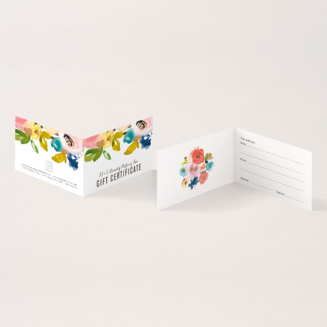 Modèle de certificat cadeau de magasin Floral Wate (Inside and Outside)