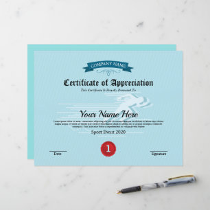 Modèle de certificat d'appréciation minimale