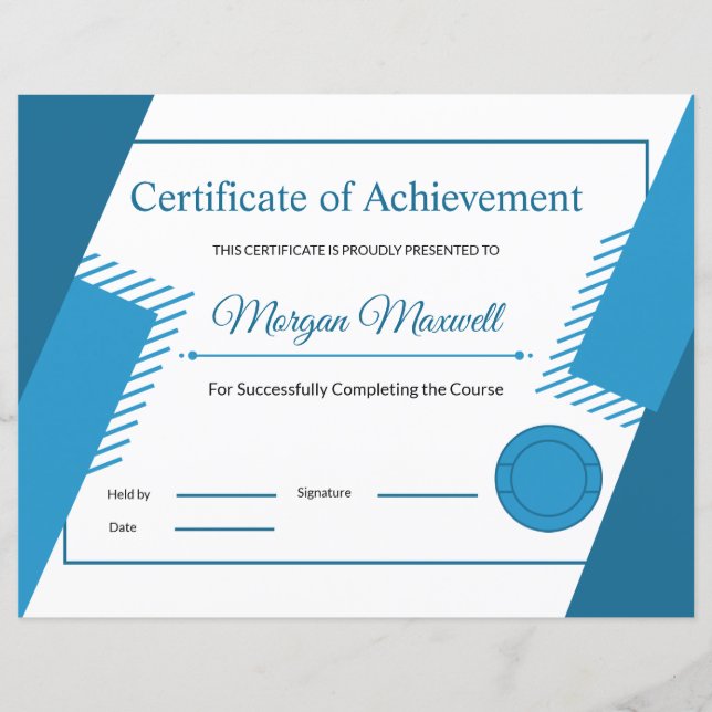 Modèle de certificat imprimable (Devant)