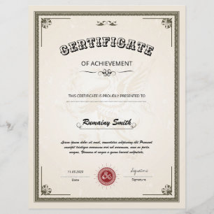 Modèle de certificat imprimable