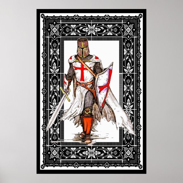 modèle de chevalier dans une affiche d'armure (Devant)