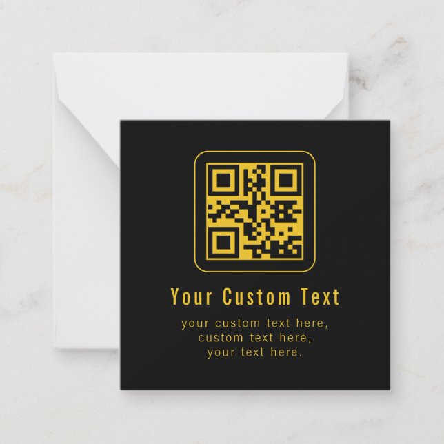 Modèle de code QR et de texte modifiable | Noir et (Devant)