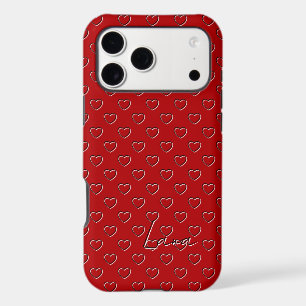 Modèle de coeurs à motif personnalisé rouge foncé