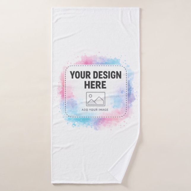Modèle de conception aquarelle modifiable – Votre  (Serviette de bain)