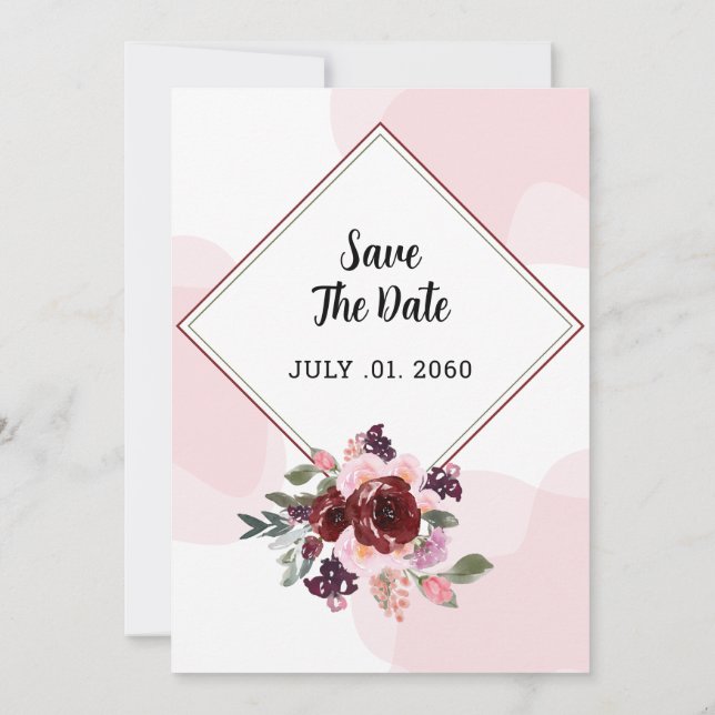 Modèle de conception de carte modifiable mariage M (Dos)