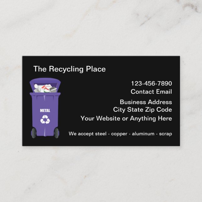 Modèle de conception de cartes de visite Recyclage (Devant)