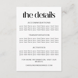 Modèle de détails de mariage avec une typographie