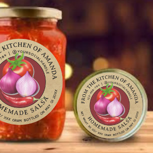 Modèle de Étiquette de salsa maison Kraft vintage