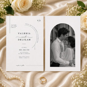 Modèle de faire-part de mariage à l'arche éditoria