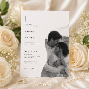 Modèle de faire-part de mariage avec photo moderne