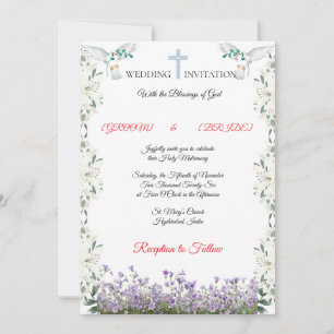 Modèle de faire-part de mariage chrétien élégant