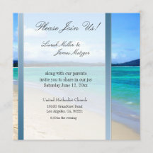Modèle de faire-part de mariage de plage de