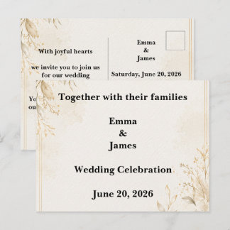 Modèle de faire-part de mariage élégant et minimal