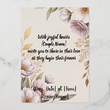 Modèle de faire-part de mariage élégant floral