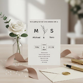 Modèle de faire-part de mariage minimaliste