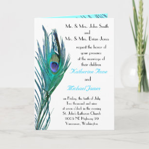 Modèle de Faire-part de mariage Peacock
