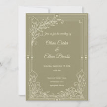Modèle de faire-part de mariage vert sauge élégant