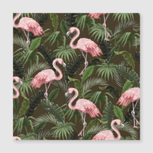 Modèle de flamingo tropical : Feuilles Vintages