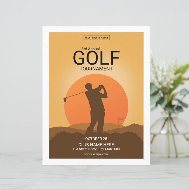 Modèle de Flyer de Tournoi de Golf (Debout devant)