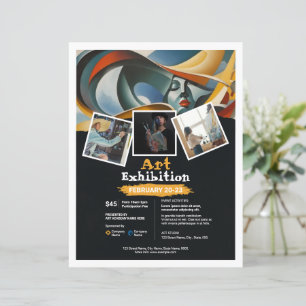 Modèle de flyer d'événement d'exposition d'art