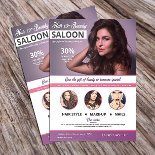Modèle de flyer pour salon de beauté et de coiffur