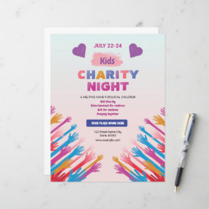 Modèle de flyer pour soirée caritative pour enfant