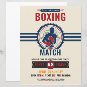 Modèle de flyer pour tournoi de boxe