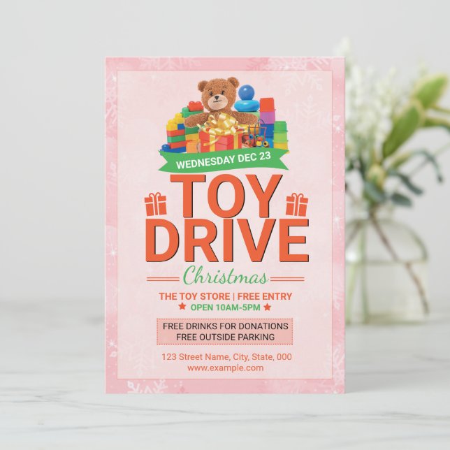 Modèle de flyer pour une collecte de jouets (Debout devant)
