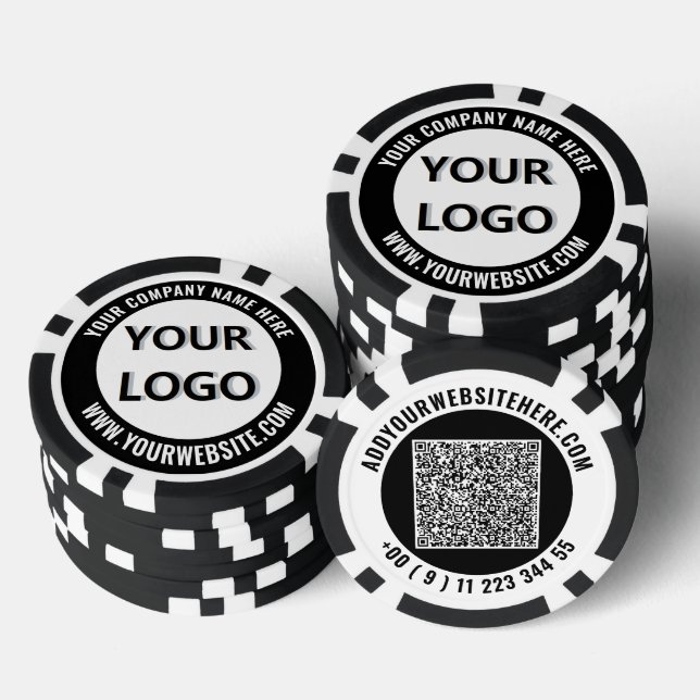 Modèle de jetons de poker avec logo d'entreprise p (Empiler)