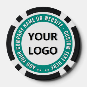 Modèle de jetons de poker avec texte de logo d'ent