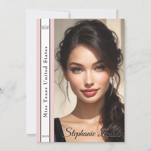 Modèle de la carte auto-graphique Sash Pageant (Devant)