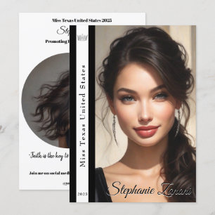 Modèle de la carte auto-graphique Sash Pageant