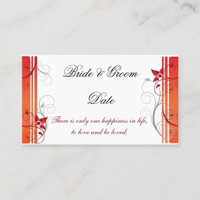 modèle de la carte d'affectation de siège mariage (Devant)
