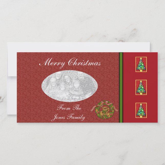 Modèle de la carte de Noël photo (Devant)