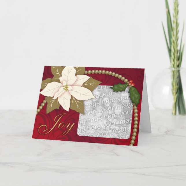 Modèle de la carte de Noël Poinsettia (Devant)