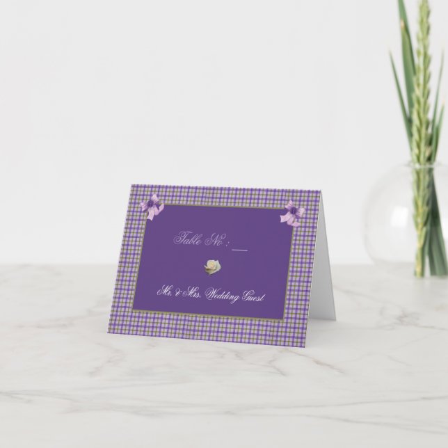 Modèle de la carte de place de table violette (Devant)
