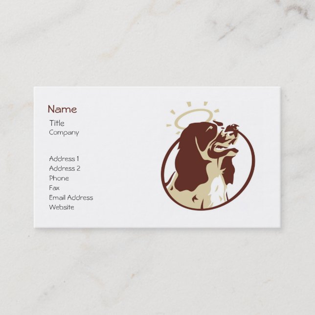 Modèle de la carte de profil Angel Dog (Devant)