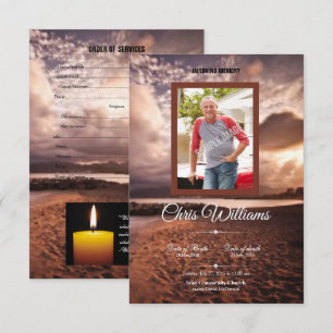 Modèle de la carte de programme funéraire Memorial