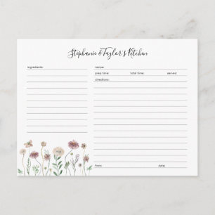 Modèle de la carte de recette modifiable Fleur sau