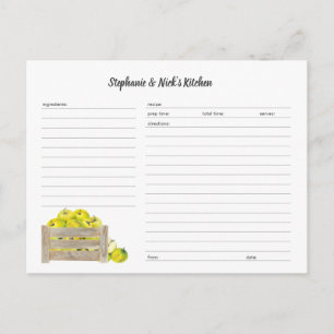 Modèle de la carte de recettes Apple Crate