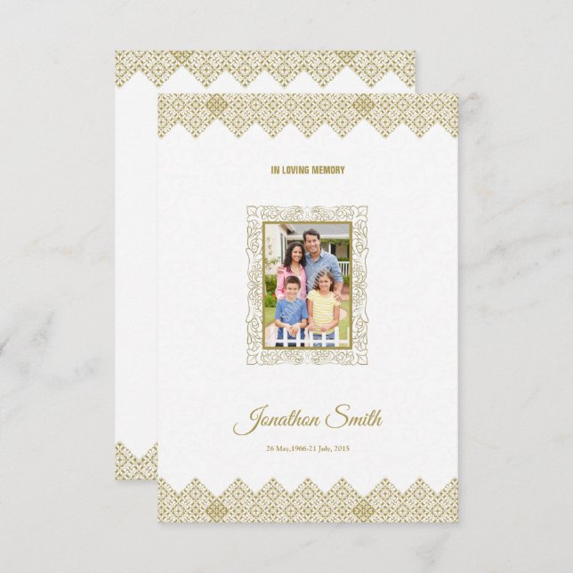 modèle de la carte funéraire (Devant / Derrière)