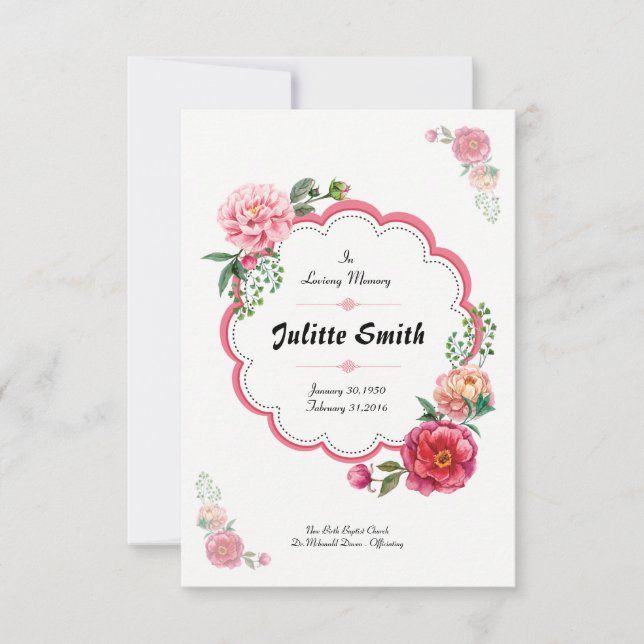 Modèle de la carte funéraire flottante (Devant)