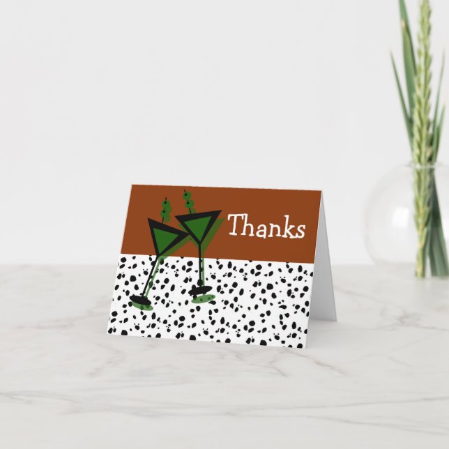 Modèle de la carte Merci Martini Glass Note (Devant)