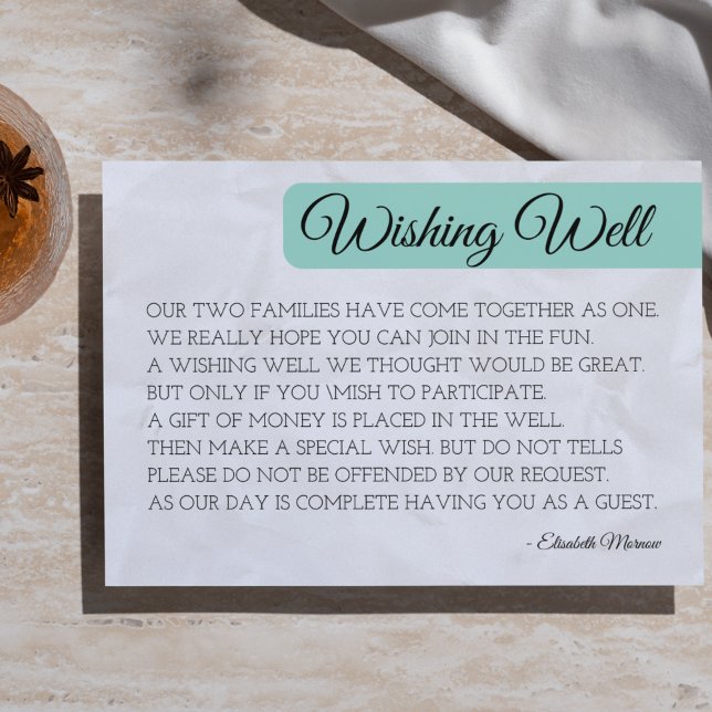 Modèle de la carte moderne Blush Wishing Well - Mi (Modern Blush Wishing Well Card | Wedding & Bridal Shower Printable  )