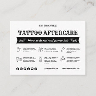 Modèle de la carte postsoins de tatouage noir avec